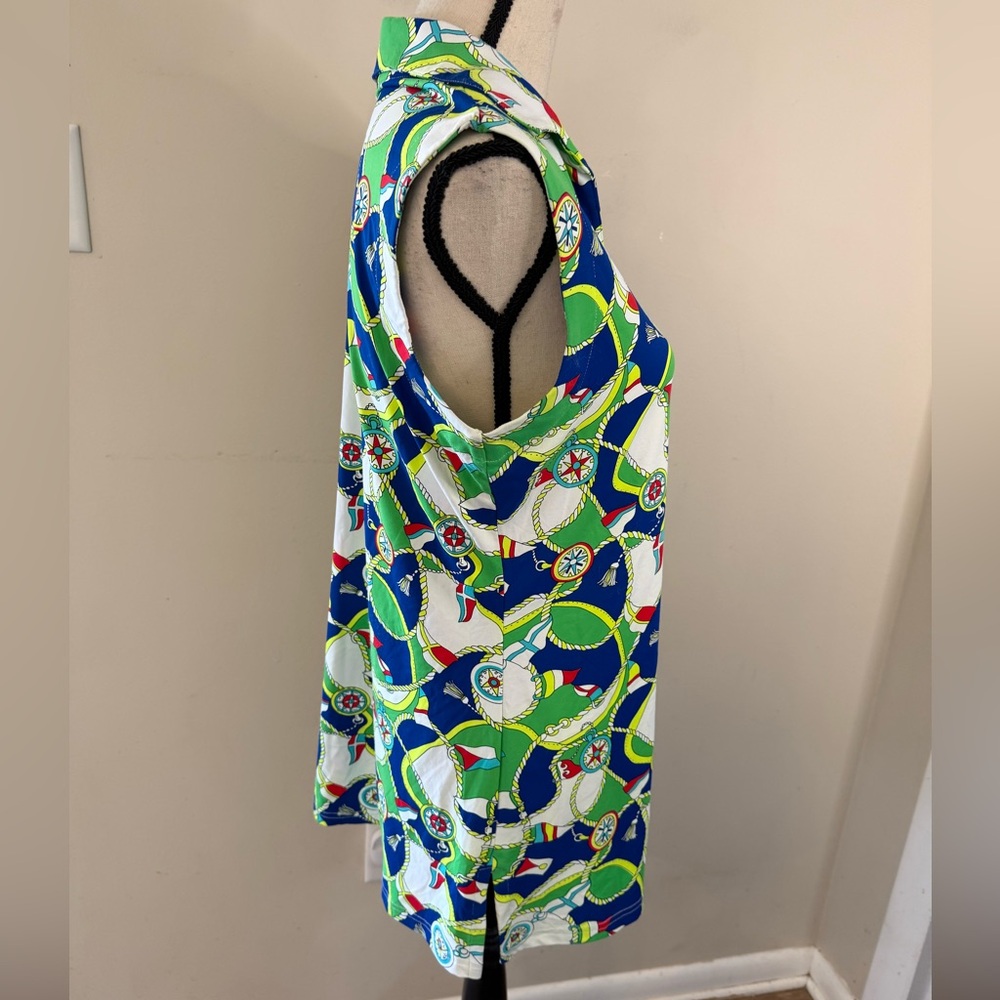 Barbara Gerwitt by Tabitha nautical sleeveless mini dress Size large - Picture 2 of 9